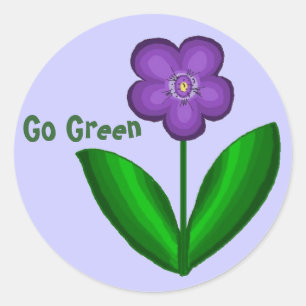 Passiebloem...Ga Groen Ronde Sticker
