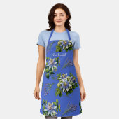 Passiebloem Lavendel Bloemen Gepersonaliseerd Lang Schort (Gedragen)