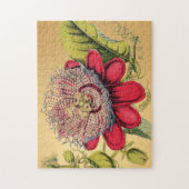 Passiebloem Rood Goud Illustratie Legpuzzel (Verticaal)