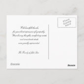 Passiebloem Sympathie Dank u Briefkaart (Achterkant)