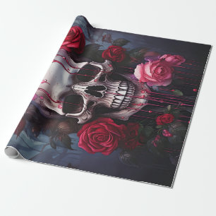 Passiebloemen Flowing Tears, Gothic Skull & Rozen Cadeaupapier