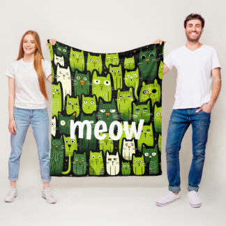 Passief Gezellig: Leuke Grappige Doodle Cat Lover Fleece Deken