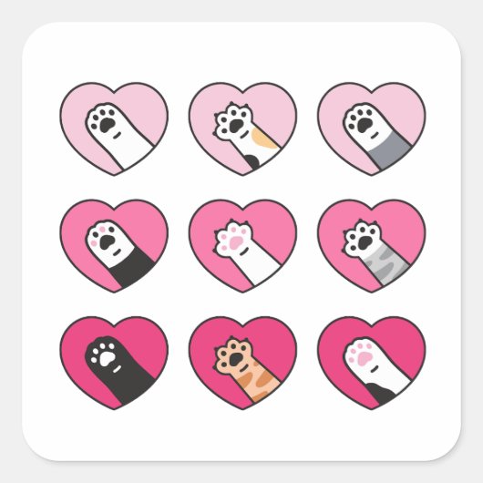PASSIEF HART VIERKANTE STICKER (Voorkant)
