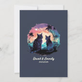 Passief in liefde zonsondergang romantische katten kaart (Achterkant)