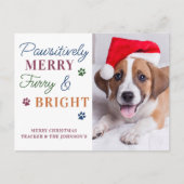 Passief Merry Custom Pet Photo Furry & Bright Feestdagenkaart (Voorkant)