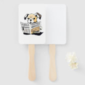 Passief nieuws Hond lezen krant T-shirt Handwaaier (Voorkant en achterkant)