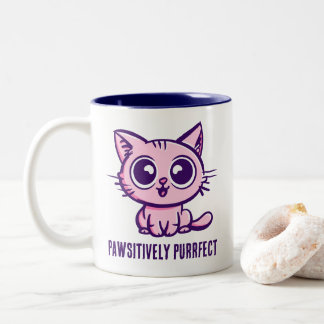 Passief perfect, mooi mangakitten tweekleurige koffiemok