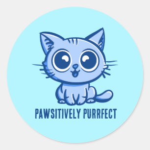 Passief perfect, mooie manga kitten klasse ronde sticker