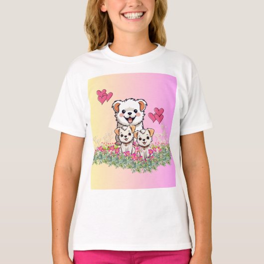 Passief Schattig gezin T-shirt (Voorkant)