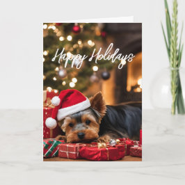 Passief Yorkie Holiday Kaart