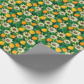 Passieflower Bloom: zwarte achtergrond . Cadeaupapier (Hoek)