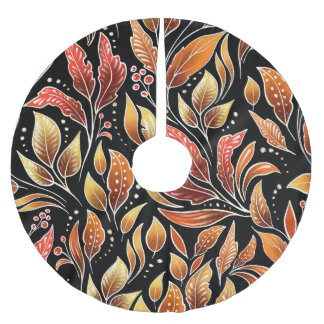 Passieflower Exotisch: Zwart Bloemen  Kerstboom Rok