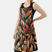 Passieflower Exotisch: Zwart Bloemen  Schort (Insitu)