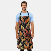 Passieflower Exotisch: Zwart Bloemen  Schort (Gedragen)