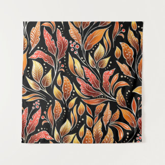 Passieflower Exotisch: Zwart Bloemen  Wandkleed