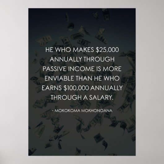 Passieve inkomens versus salaris - Succes en robuu Poster (Voorkant)