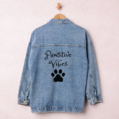 Passieve positieve vibes kat poot hond poot denim jacket (Hangar)