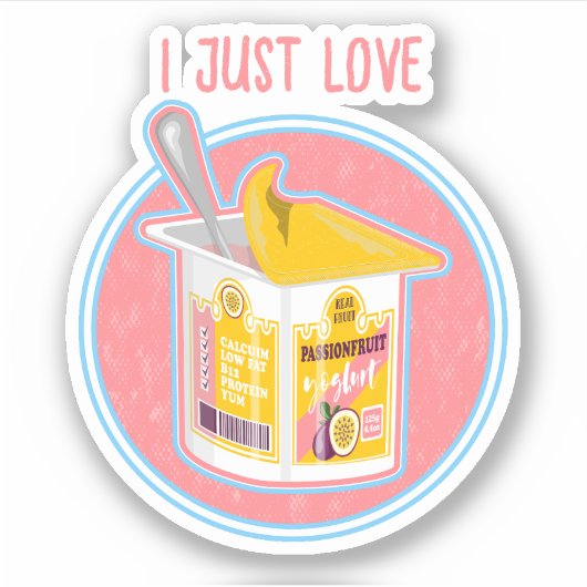 Passievrucht yoghurt sticker (Voorkant)