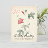 Passiflora botanique 70e anniversaire Invitation (Debout devant)