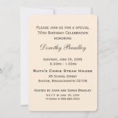 Passiflora botanique 70e anniversaire Invitation (Dos)