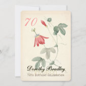 Passiflora botanique 70e anniversaire Invitation (Devant)