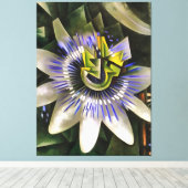 Passiflora Passion Flower in Geometric Art Style Canvas Afdruk (Insitu (Houten vloer))