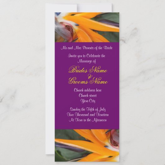 Passion au Paradis Mariage tropical Invitations (Devant)
