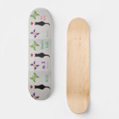 Passion Black Cat met rood hart en botervliegen Skateboard (Voorkant)