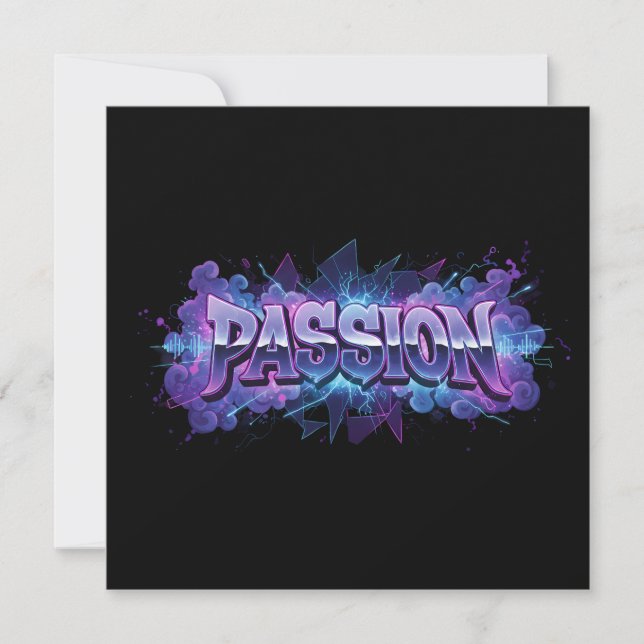 Passion Cyberpunk Typography – Vibrant Modern Word (Voorkant)