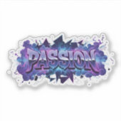 Passion Cyberpunk Typography – Vibrant Modern Word Sticker (Voorkant)