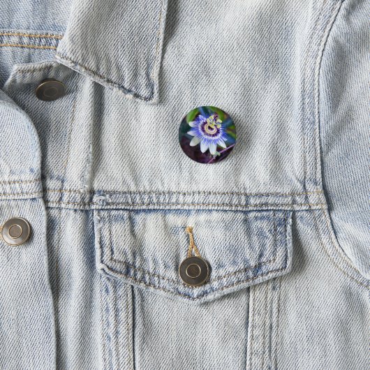 Passion Flower Pinback Button (In situ)