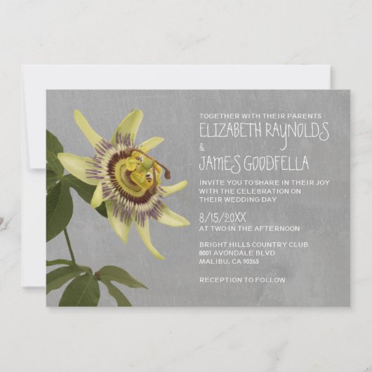 Passion Flower Wedding Invitations Kaart (Voorkant)