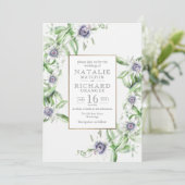 Passion Flower Wedding Invite Kaart (Staand voorkant)