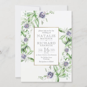 Passion Flower Wedding Invite Kaart