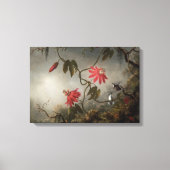 Passion Flowers en Hummingbird van Martin Heade Canvas Afdruk (Voorkant)