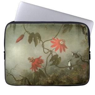 Passion Flowers en Hummingbird van Martin J Heade Laptop Sleeve