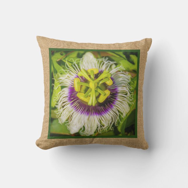 Passion Fruit Flower Hawaiian Reversible Outdoor Buitenkussen (Voorkant)