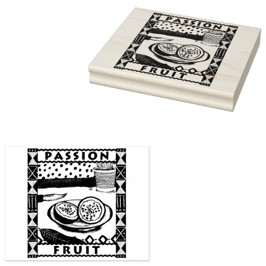Passion Fruit Rubberstempel (Gestempeld)