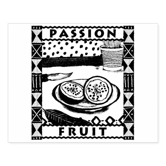 Passion Fruit Rubberstempel (Afrduk)