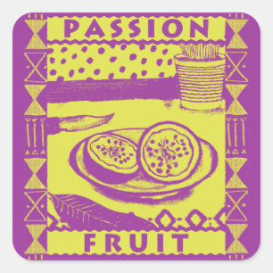 Passion Fruit Vierkante Sticker