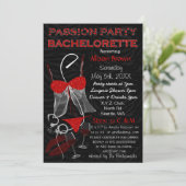 Passion Party Bachelorette, Lingerie Shower Invite Kaart (Staand voorkant)