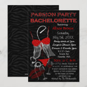 Passion Party Bachelorette, Lingerie Shower Invite Kaart (Voorkant / Achterkant)