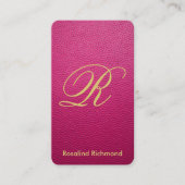 Passion Pink Mock Leather iPhone Style Visitekaartje (Voorkant)