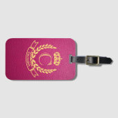 Passion Pink Mock Leather met Monogram Crest Bagagelabel (Voorkant (horizontaal))