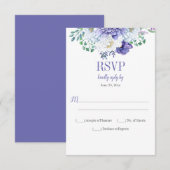 Passion Pivoine Fond Violet Vertical RSVP (Devant / Derrière)