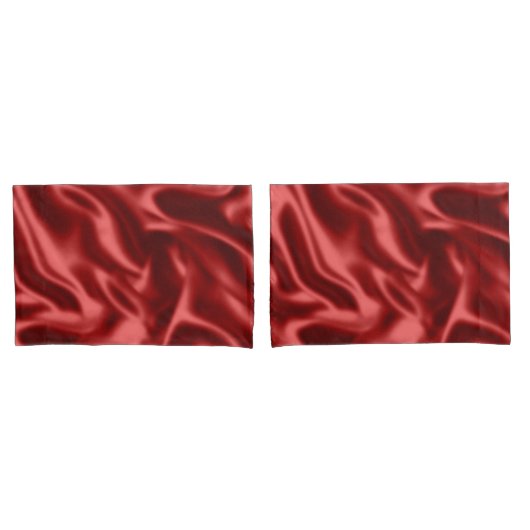 Passion Red Faux Satin Wedding Kussensloop (Voorkant-Set)