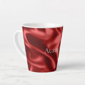 Passion Red Romantische Faux Satin Latte Mok (Linkerhoek)
