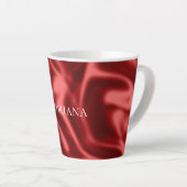 Passion Red Romantische Faux Satin Latte Mok (Rechterhoek)