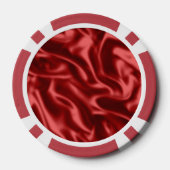 Passion Red Romantische Faux Satin Poker Chips (Achterkant)