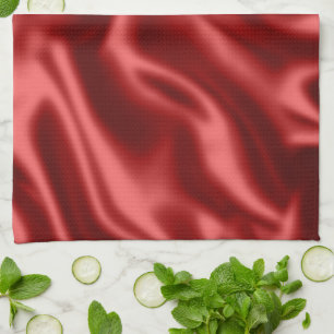 Passion Red Romantische Faux Satin Theedoek